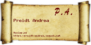 Preidt Andrea névjegykártya